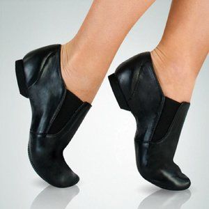 Angelo Luzio 401A Women's Size 10.5M (Fits 9.5) Black Leather Slip On Jazz Boot